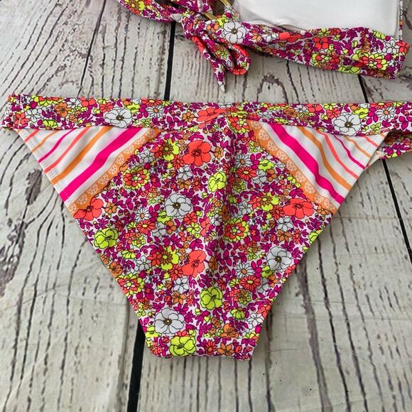 Victoria’s Secret Bikini Neon Floral Halter Size Small/Large - Picture 11 of 13